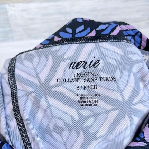 Aerie Cut Out Hem Leggings Black Blue Purple Mid Rise Yoga Active Womens Small - Picture 6 of 7